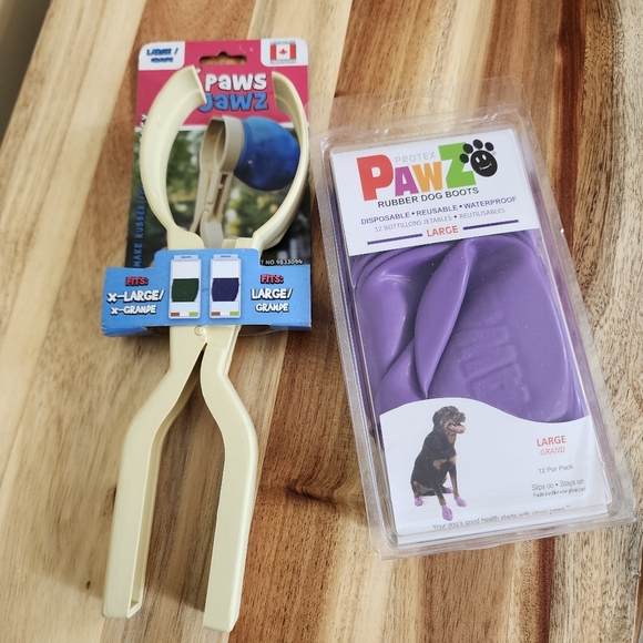 NWT PAWZ Rubber Dog Boots Disposable Reusable Waterproof Dog Boots Purple Large - Picture 7 of 7